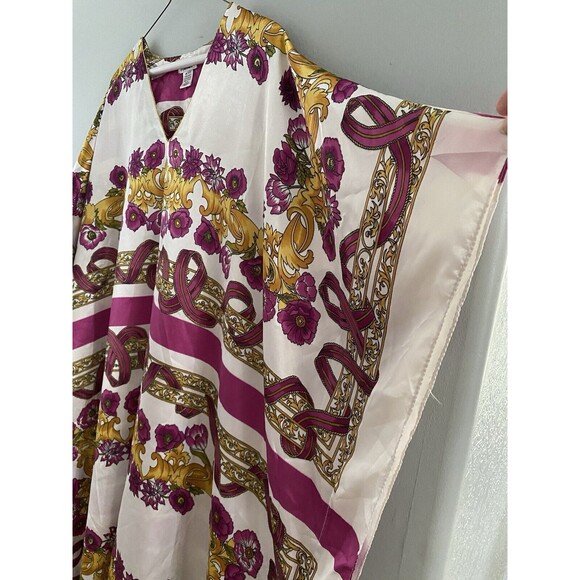 Vintage Winlar Caftan OS Kaftan Ribbon Floral Maxi Dress Boho Beach Mrs Roper - Picture 7 of 14